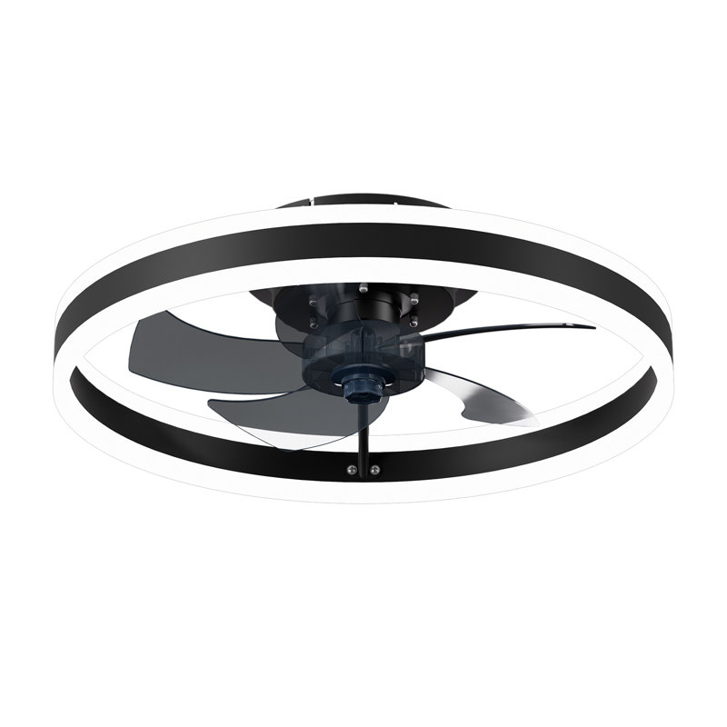 Heui Bladeless Ceiling Fan with Light, Black, 20", 1 Pack