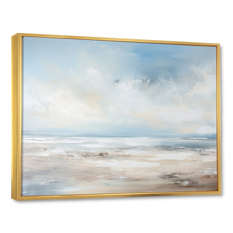 «Poling - Coastal Ocean», reproduction sur toile encadrée, Cadre flottant doré, H 30 po x l 40 po x P 1,5 po