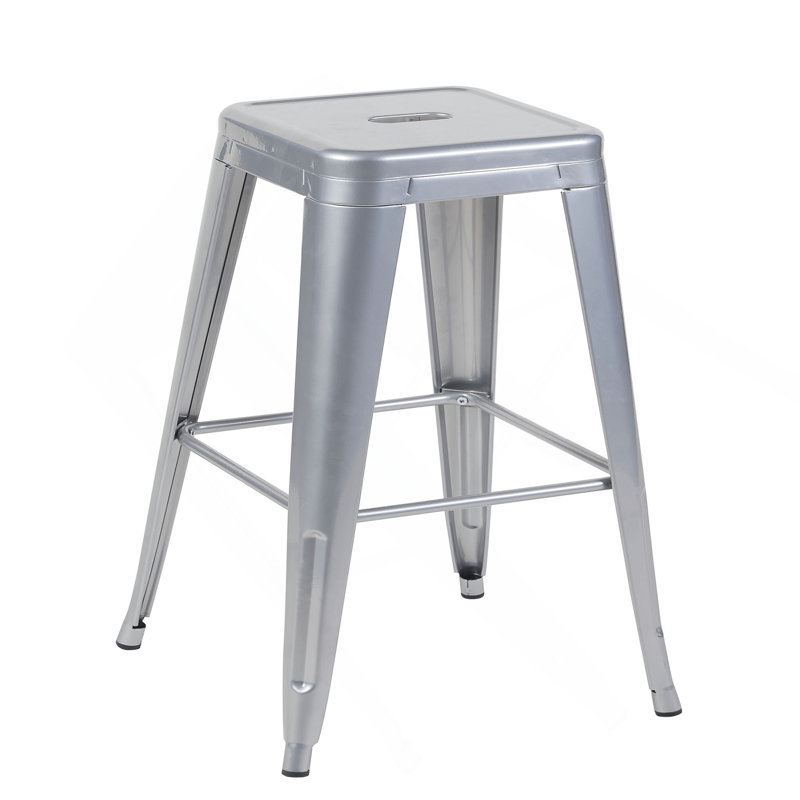 Tabouret à hauteur de comptoir 30 po, ensemble de 4 tabourets de bar en métal sans dossier, non empilable, amovible et facile à assembler, permettant d'économiser de l'espace pour un îlot de cuisine / bar / café / salle à manger