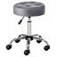 Tabouret de bureau confortable à hauteur réglable, siège de 13,75 po de diamètre, cinq roulettes à 360 degrés, conception à boutons, roulette de meuble-lavabo réglable grise pour le massage