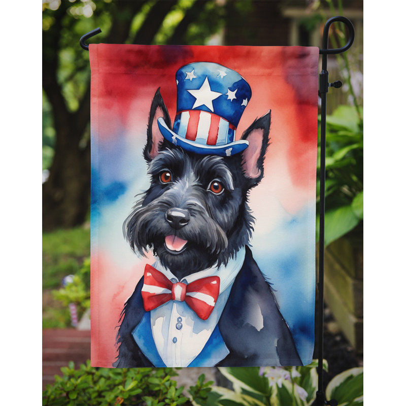 Drapeau patriotique du jardin américain, Terrier écossais noir / rouge