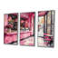Ensemble de décoration murale rose pâtisserie paradisiaque accentuée de noir-107194332-107194330