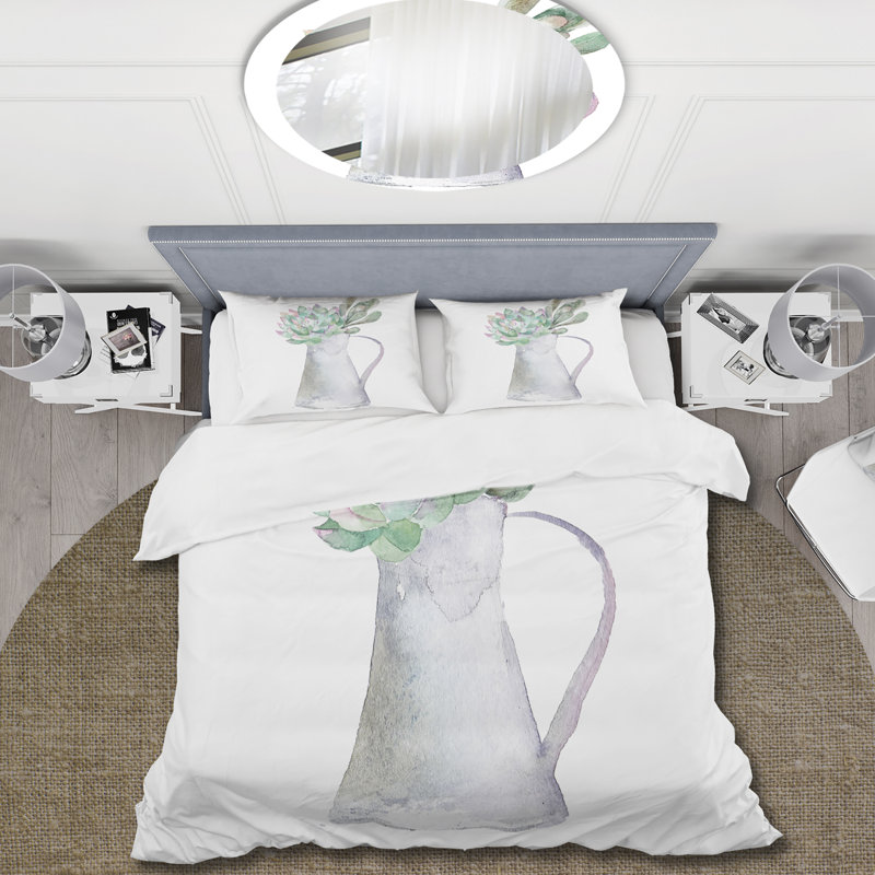 Succulent Home Plant - Ensemble de housse de couette traditionnel - Microfibre de polyester