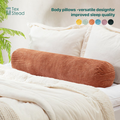 Coussin cylindrique uni de couleur unie - traversin en velours texturé pour soutien lombaire, canapé de salon, décoration de chambre à coucher (vert clair)