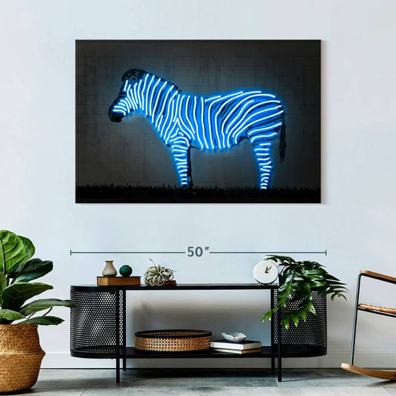 Brampt Glowing Zebra, 32" H x 48" W