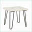 Table basse moderne en marbre blanc pour le salon avec pieds en métal en forme de V noir, facile à assembler-731494879-731494865