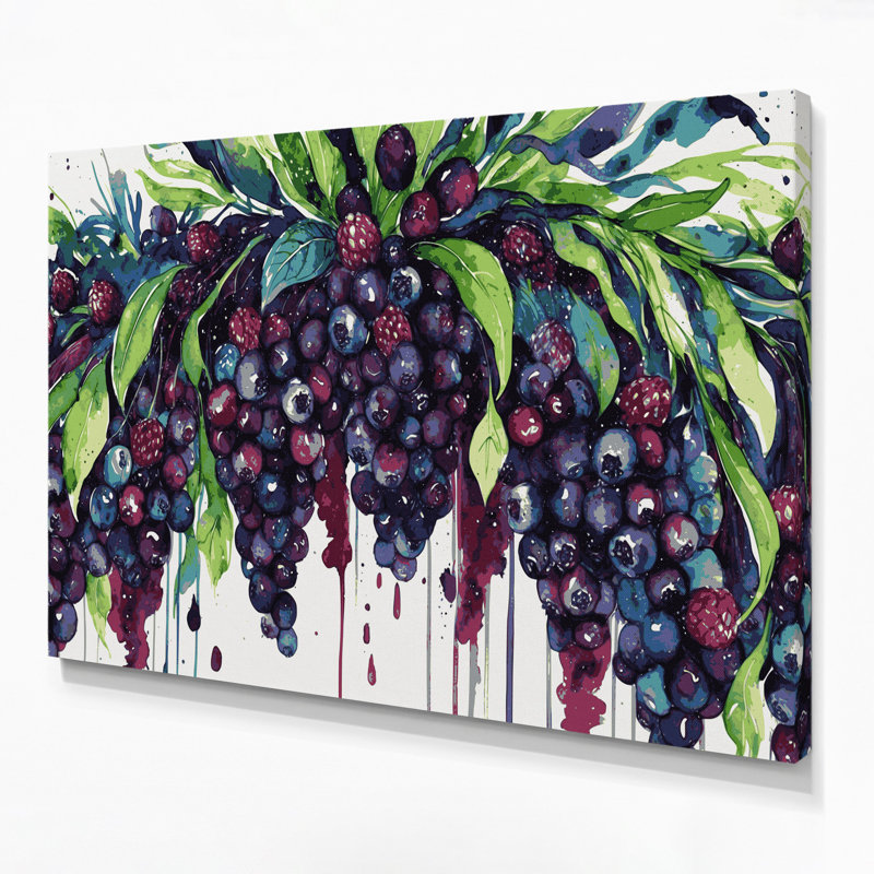 «Fruit Acai Berry», art mural sur toile mauve, H 11 po x l 14 po