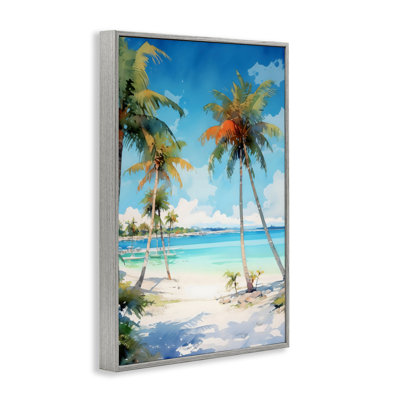 Palmier sur la plage, estampe numérique, design par LSR Design Studio