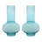 Set of Two Aqua Glass Round Table Vases