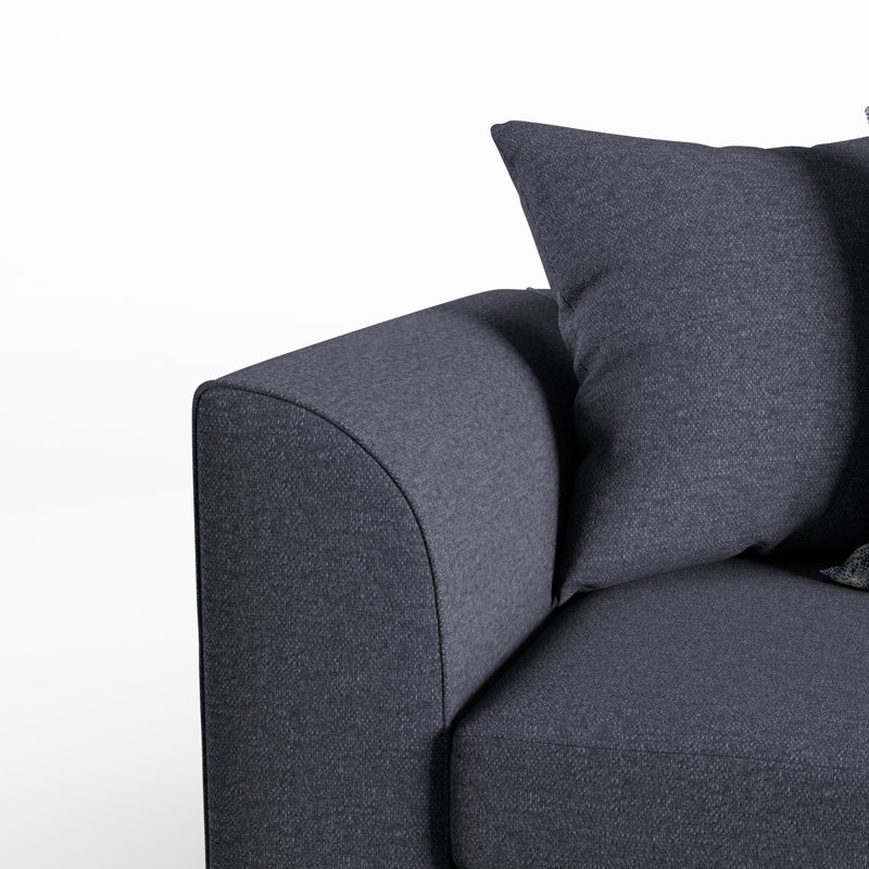 Missy Corner Sofa 2 - Piece Living Room Set, Navy, Right Hand Facing