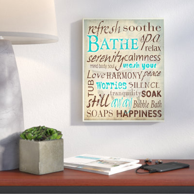 «Bath Wash Your Worries», reproduction d'art textuel