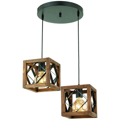 Luminaire suspendu carré à 2 lumières Loftis