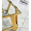 Table basse rectangulaire de 47 po de largeur, verre trempé, acier inoxydable, table de bureau à domicile moderne avec rangement, acier pour-971719646
