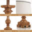 Ensemble de 2 lampes de table en grain de bois 28 po avec port USB A + C pour chambre à coucher, ampoules incluses