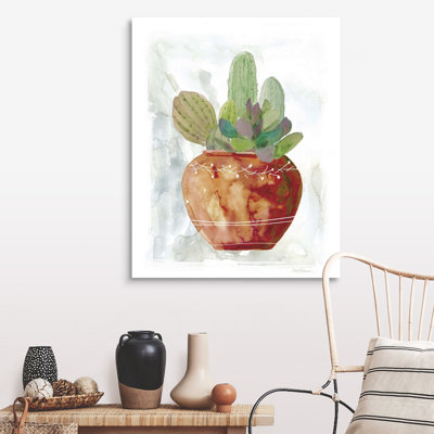 «Terracotta Succulent», art mural sur toile