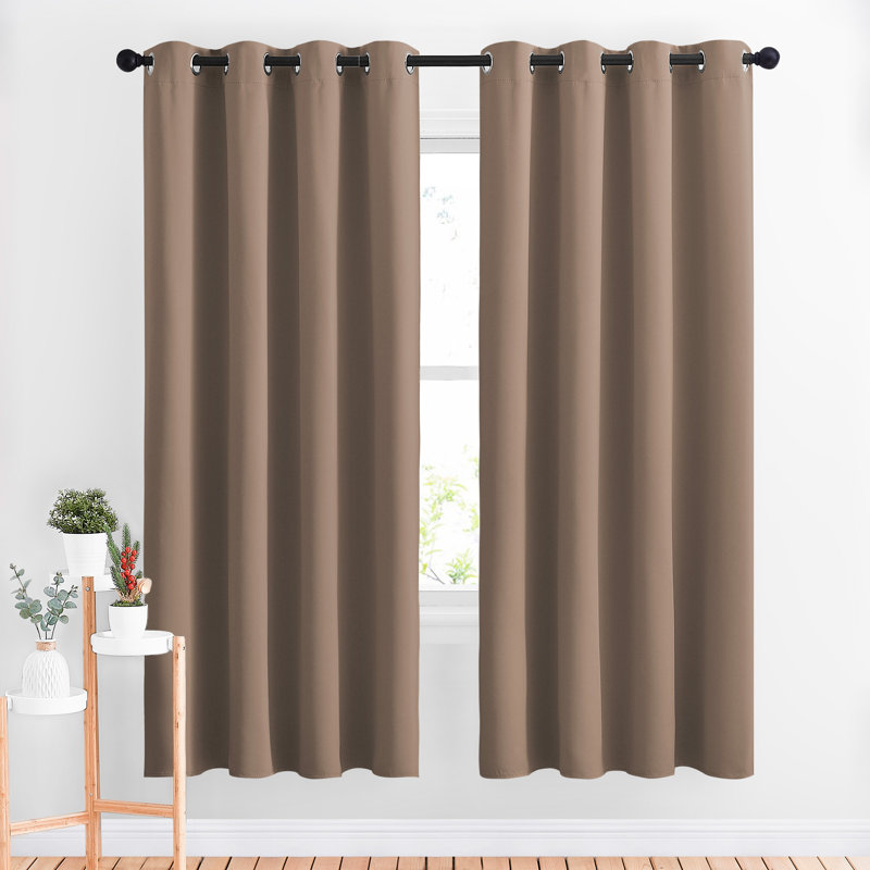 Blackout Curtains for Bedroom/Living Room Parkview Room Darkening Grommet Modern Drapes, Cappuccino, 55" W x 78" L