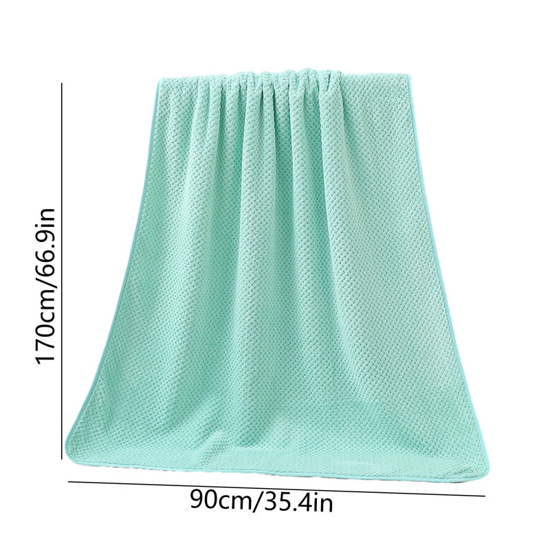 Velvet Pineapple  Bath Towel Absorbent Drying Swimming Beach Towel Thickened Soft Home Beauty Salon Large Bath Towel, Green