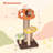 44"Whimsical Mushroom Cat Tree With Scratching Post And Cat Condo