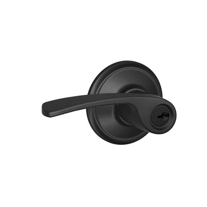 Merano Lever Keyed Entry Lock, Matte Black, Keyed Alike