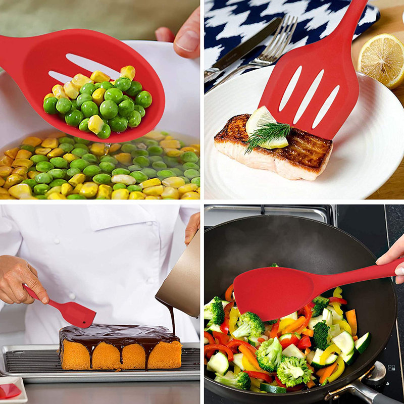 G-WELL 11 Pcs Non-stick Silicone Kitchen Utensils