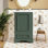 Meuble-lavabo de salle de bain avec lavabo en céramique, tiroir à compartiments et support de porte
