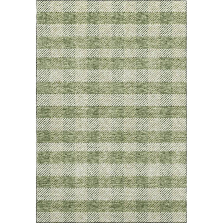 Premium Machine Washable Prisco Green Rug