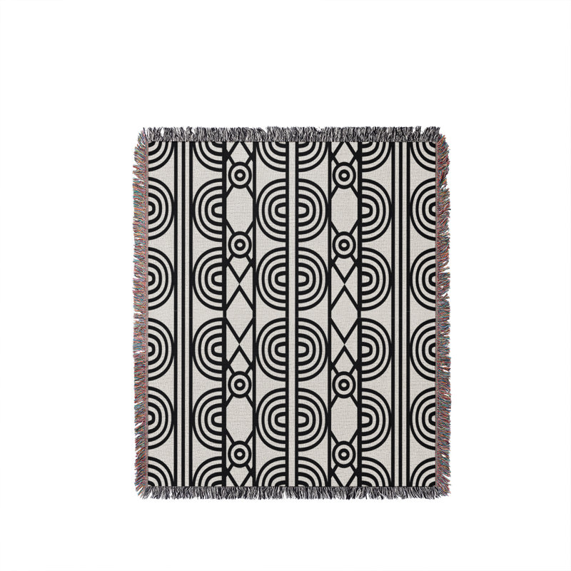 Jeté en coton Idia, Noir, 60 po x 80 po