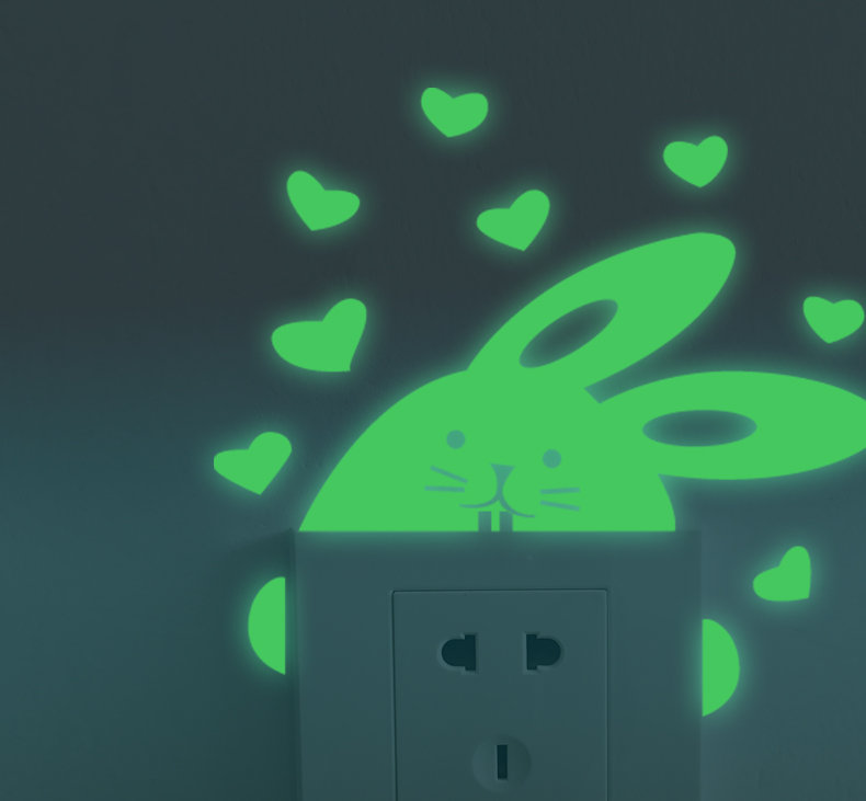 Rabbit Glow in Dark Wall Sticker Set