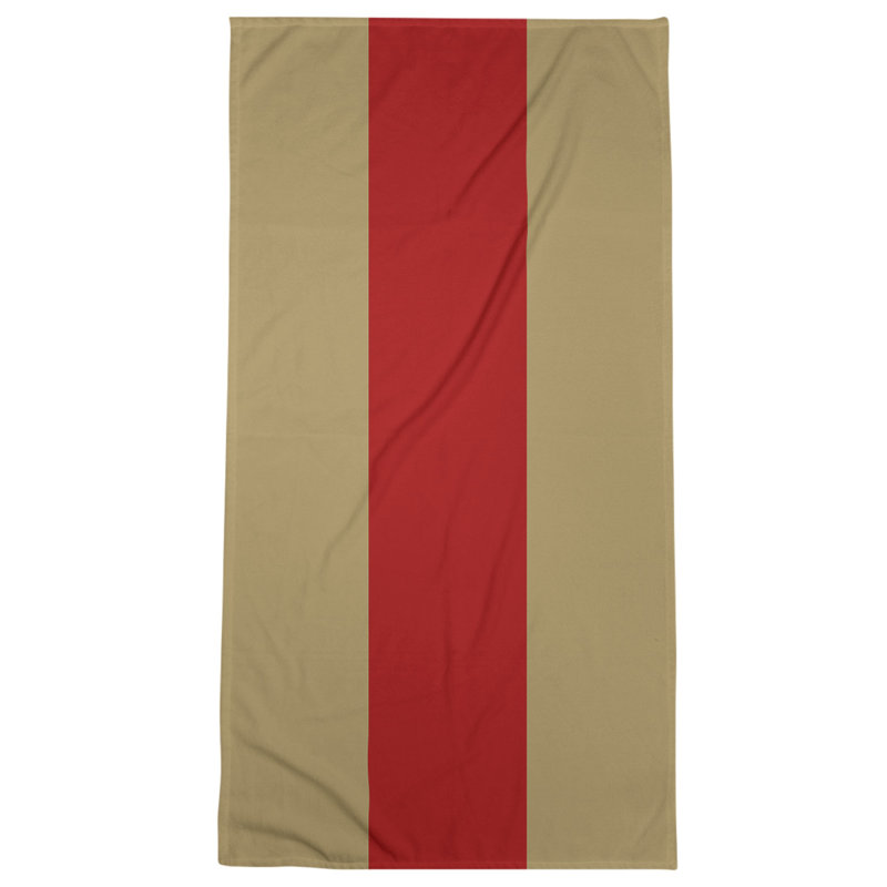 Cotton Blend Beach Towel, Gold/Red