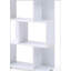 Modern Staggered 3-Shelf Manor Bookcase, White