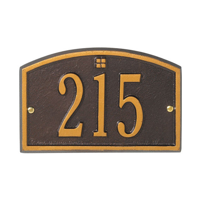 Plaque d'adresse murale 1 ligne Cape Charles, Bronze et doré, Oui