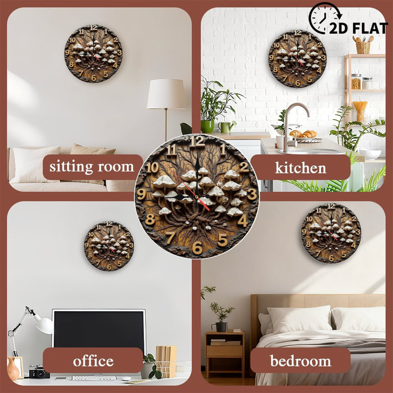 Horloge murale champignon