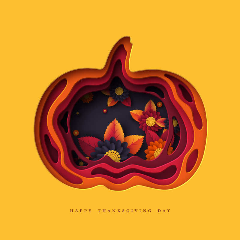3D Layered Pumpkin Illustration by Ludmila_m - Wrapped Canvas Print, 30cm H x 30cm W x 3.8cm D