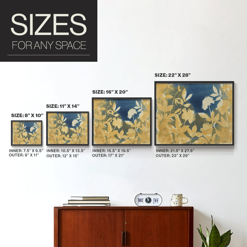 Peony Field -Framed Print - Restickable, H 8 po x l 10 po, Noir