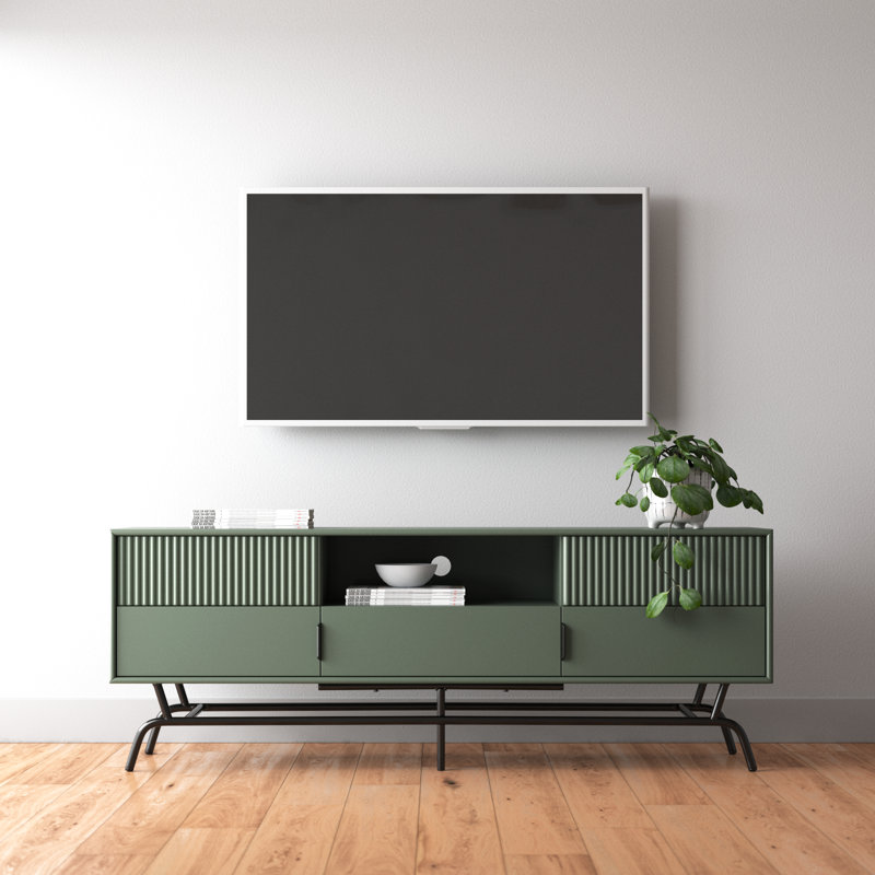 Meuble télé pour téléviseur de 65 po ou moins Ayvia, Vert