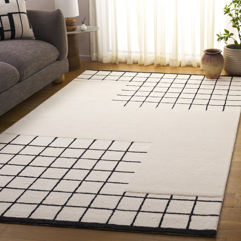 Genre 250 Hand Tufted Wool; Cotton Geometric Shapes Rug, Rectangle 3' x 5'