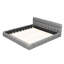 King Size Upholstered Platform Bed With Thick Fabric, Grounded Bed With Solid Frame, Gray-374285269