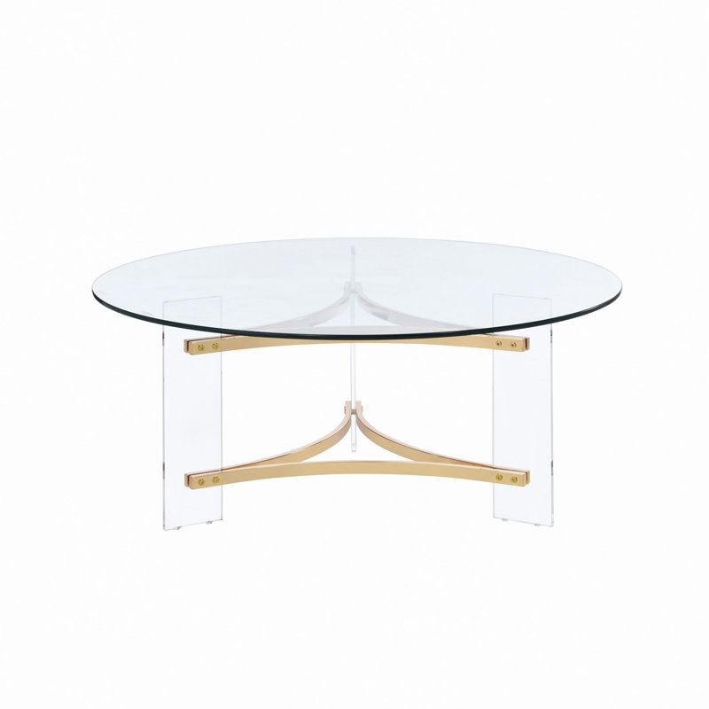 Table basse à finition dorée