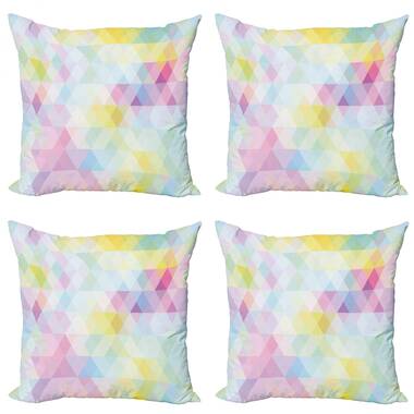 Pastel Rainbow Arch with Mosaic Texture Throw Pillow by Whoopsidoodle