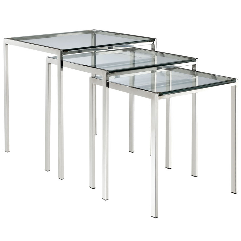 Modway Nimble Stainless Steel Nesting Table Set