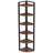 70.87" Tall 6-Tier  Rustic Brown Corner Bookshelf Storage Shelf For Living Room & Office-1706710601