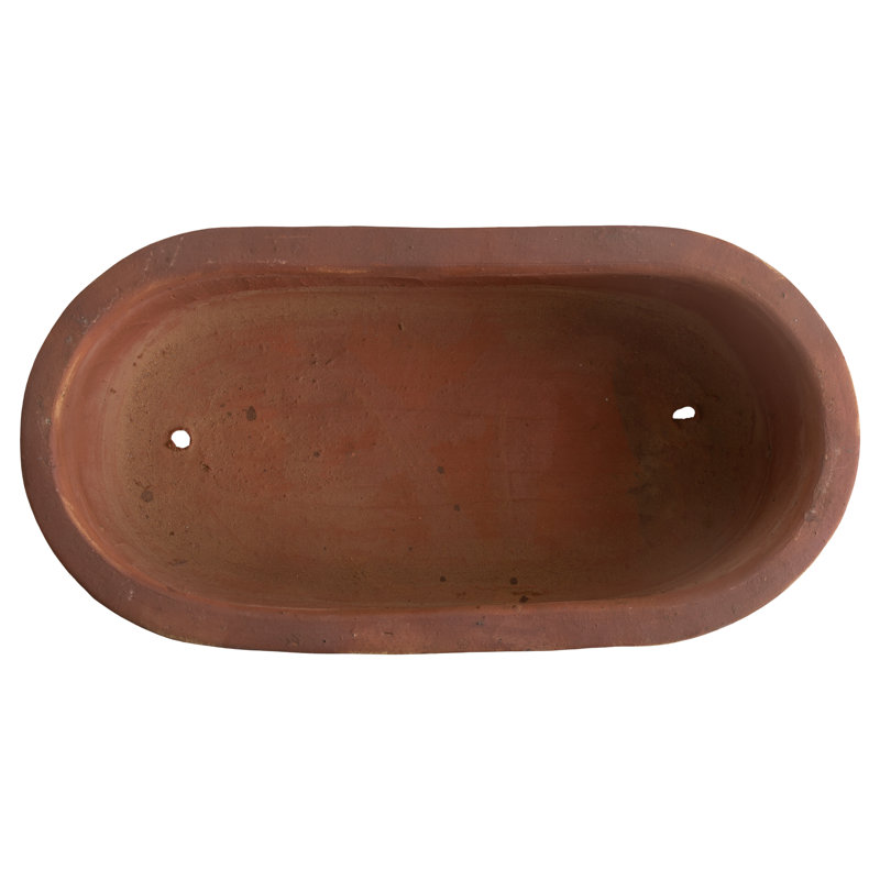 Window Box Handmade Ceramic Planter, Blue, 15" H x 28.5" W x 15" D