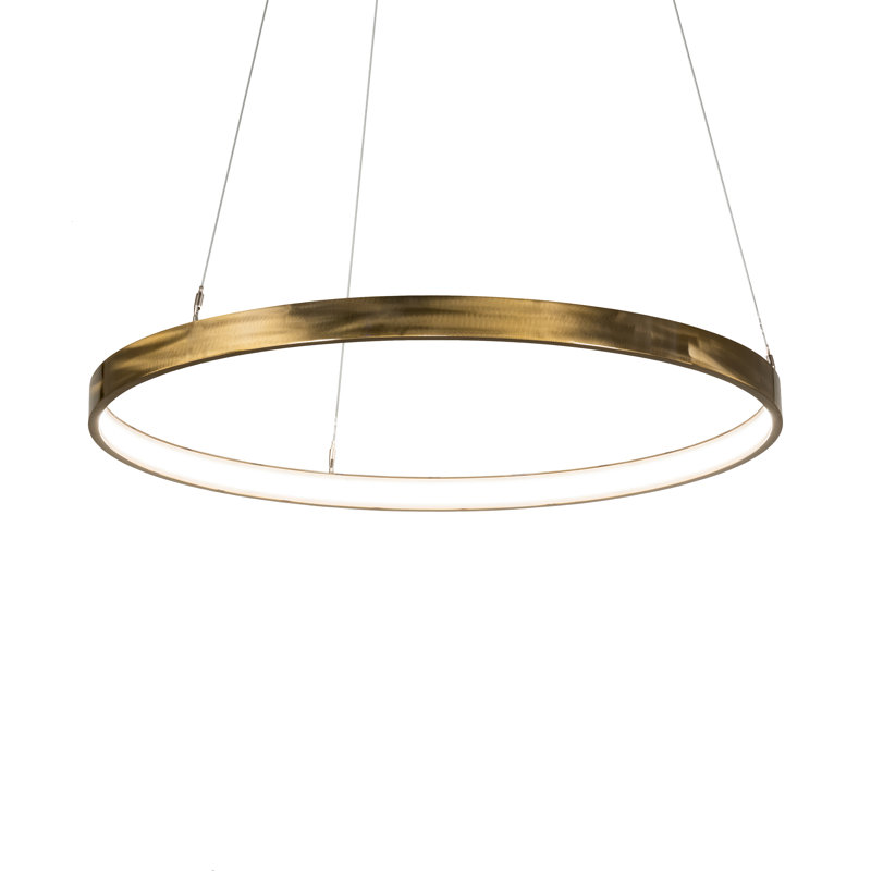 Anillo 1 - Light Brass Tint LED Unique/Statement Pendant, 2" H x 36" W x 36" D