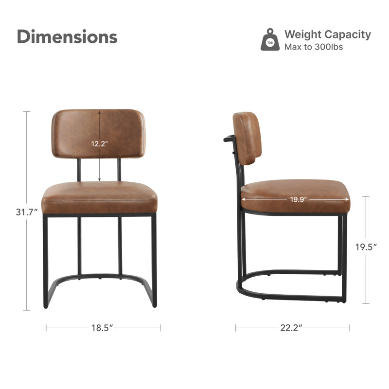  Modern Upholstered Metal Frame Dining Chair with Backrest Handle, 3, Brown