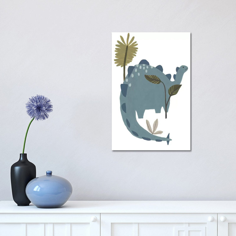 Mighty Dino I by June Erica Vess - Wrapped Canvas Painting, 30.48 cm H x 45.72 cm W