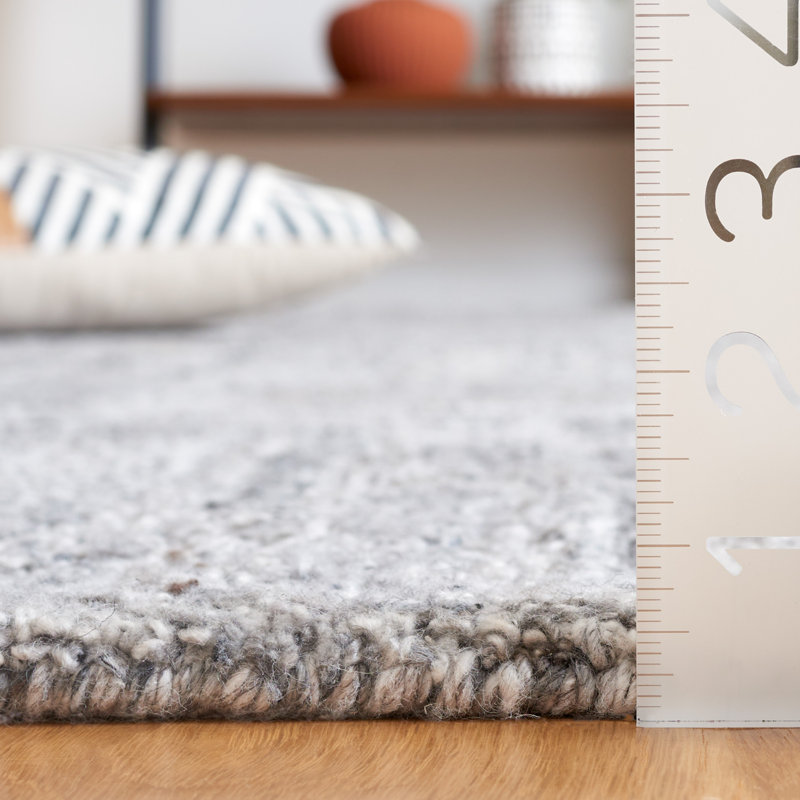 Tapis abstrait touffeté à la main Quirt, Carré 6 pi