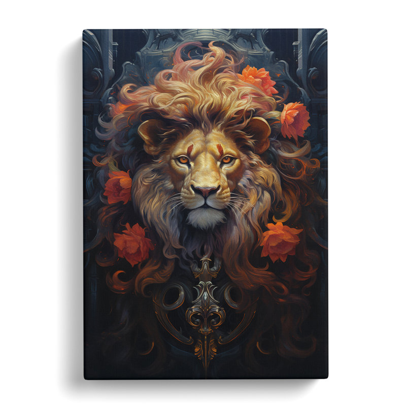 Lion Baroque Art - No Frame Print, 50cm H x 35cm W x 3cm D