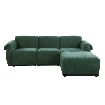 Modular Chenille Sectional Sofa with Iron Frame