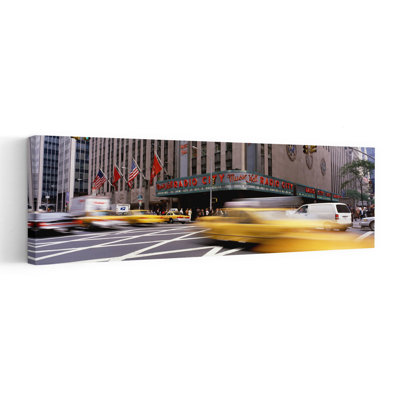 Cars In Front Of A Building, Radio City Music Hall, New York City, New York State, Usa Abstract Contemporary Architecture City Wall Art