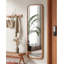 Miroir moderne autoportant complet en bois à bord arrondi pour la décoration de chambre à coucher-529100355